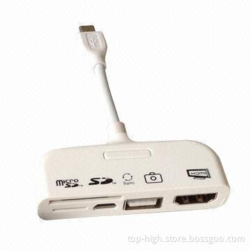 MHL to HDMI Card Reader, 5-in-1, for Samsung S4, with HDMI Port